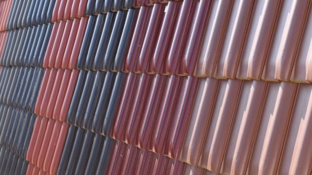 Surface with different roof tiles from Jacobi