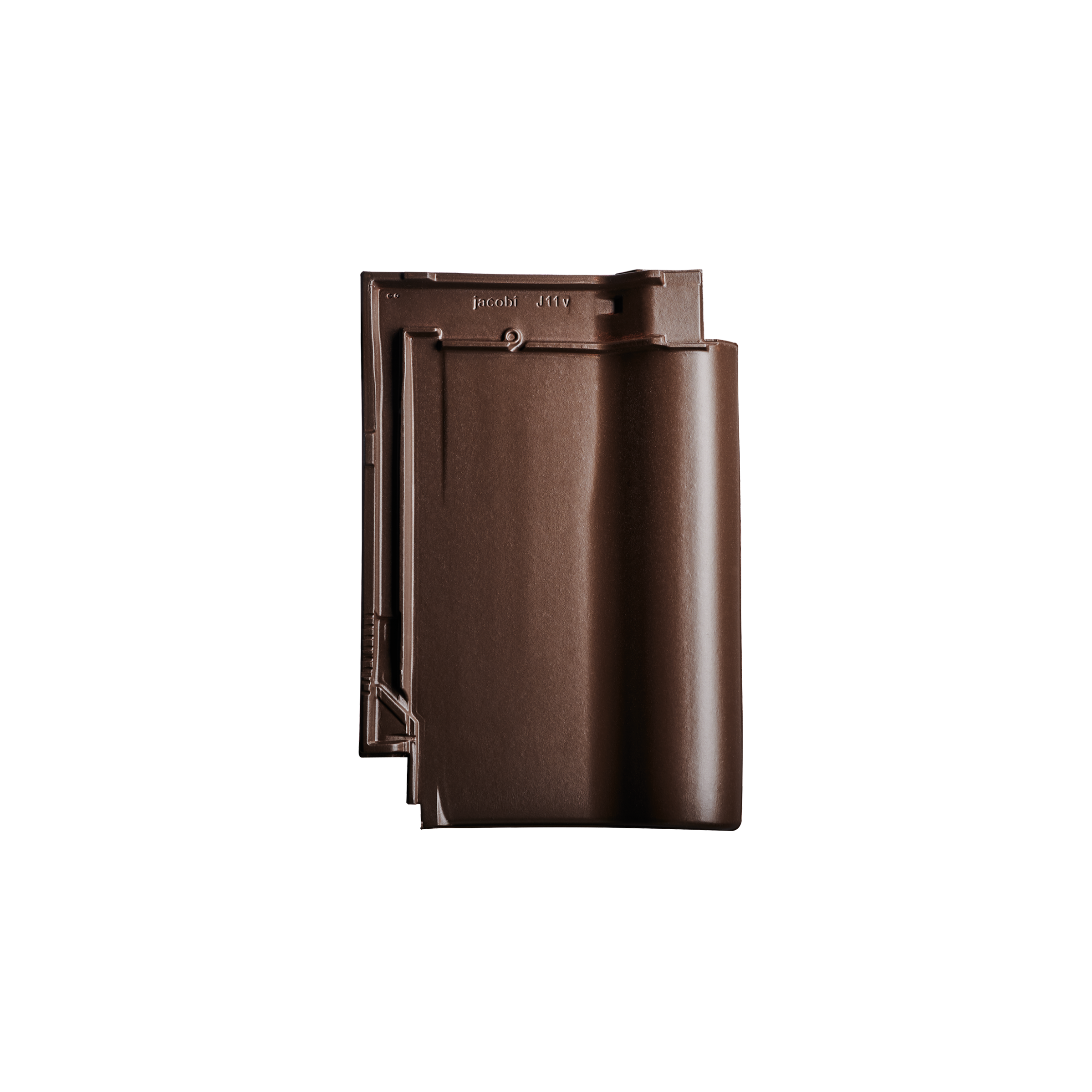 Captain's house with flat roof tile J11v in dark brown