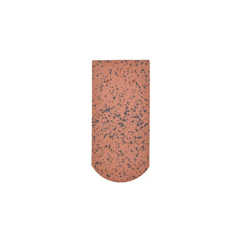 Biberschwanzziegel 18x38 Rundschnitt in der Farbe fleckfarbig