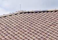 Tile details of a Tuscan villa with Romanesque pan Marko