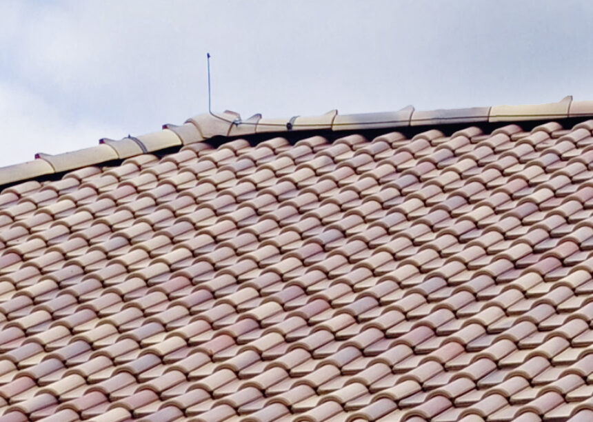 Tile details of a Tuscan villa with Romanesque pan Marko