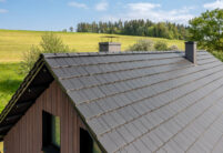 Wooden house with flat tile WALTHER Stylist in velvet black