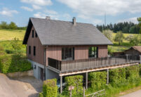 Wooden house with flat tile WALTHER Stylist in velvet black