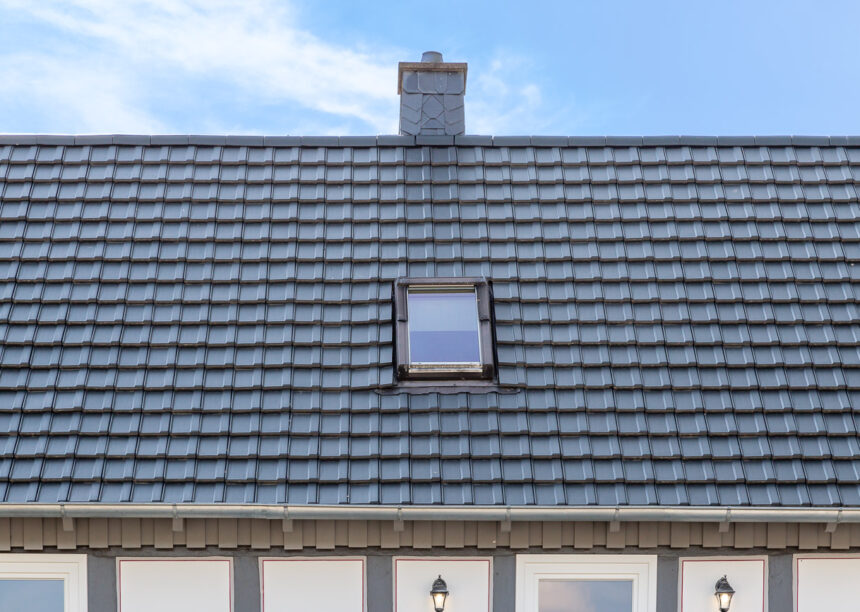 Beautiful roof view with WALTHER-tegula in noble slate